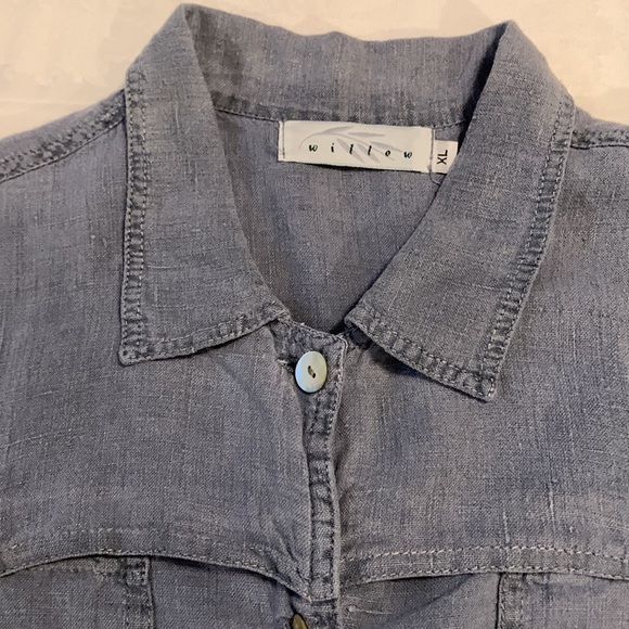 Willow 100% Linen Lagenlook Long Sleeve Layering Top - Picture 10 of 16